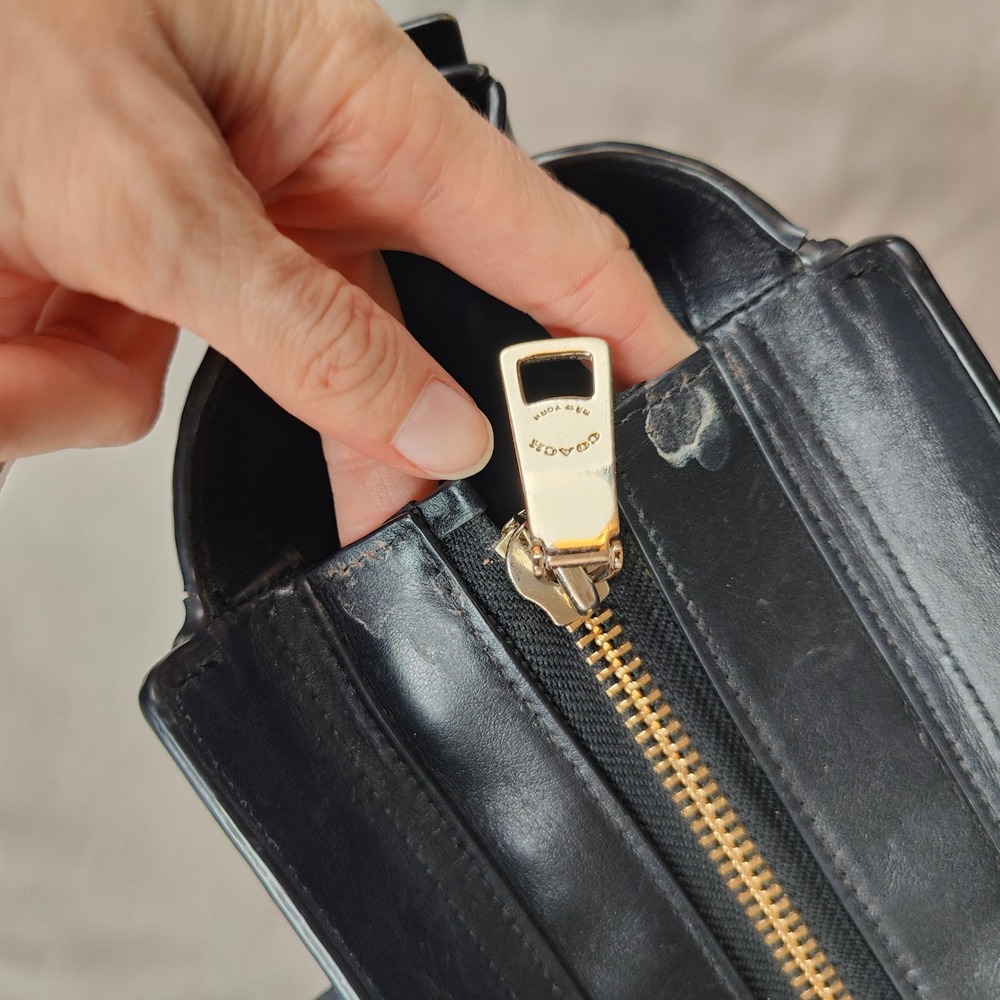 Coach Swagger 27 Satchel Handbag Beige Black Leather Snake Embossed Shoulder Bag - Picture 12 of 13